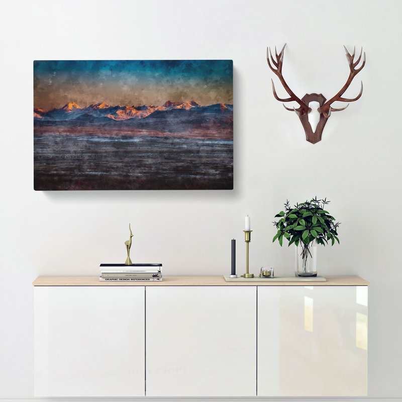 Alaskan Mountains At Dusk - Wrapped Canvas Painting, 40cm H x 60cm W x 3cm D
