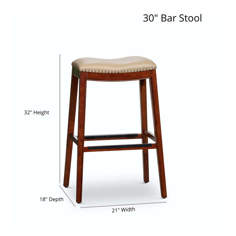 Tabouret de bar, siège en cuir, Blanc, Blanc