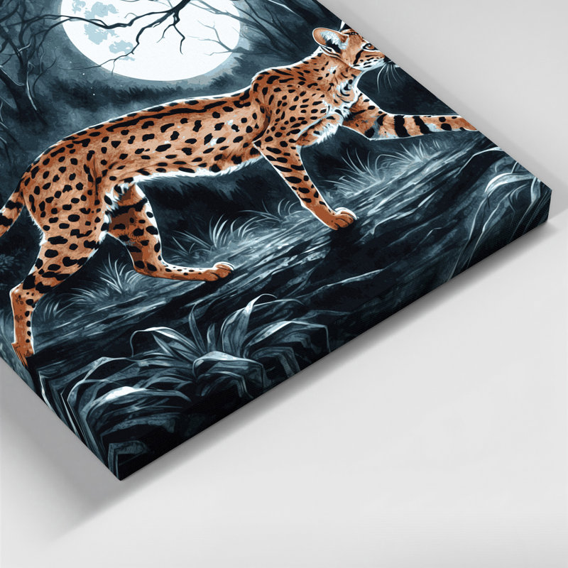 "Wildlife Genet", art mural sur toile gris, H 11 po x l 14 po