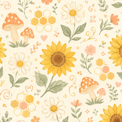 Papier peint adhésif rétro adhésif des années 70, des années 60, des fleurs de hippie en nid d'abeille, papier peint sans couture, contact d'été amovible, adhésif mural, décoration murale pour armoires de cuisine de chambre à coucher 17,7 po x 118 po