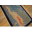 Tapis bleu antique en laine Art Deco