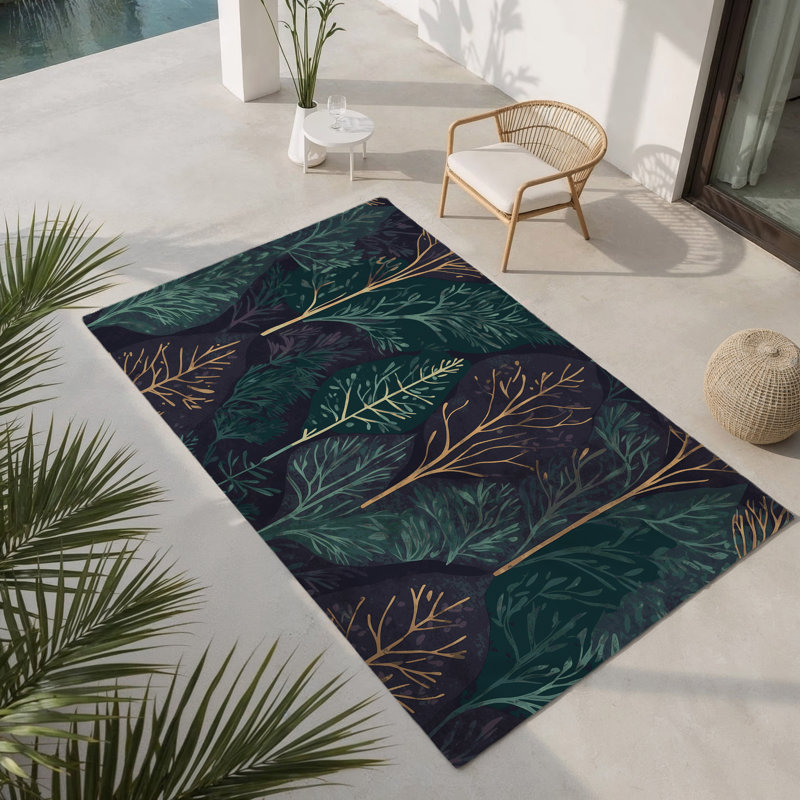 Tapis intérieur et extérieur Whispering Ivy, Rectangle 1 pi 6 po x 2 pi 6 po