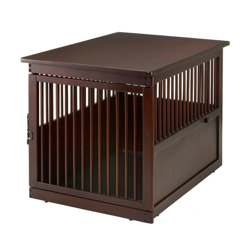 Casier tissé pour animaux table d'appoint, H 29,9 po x l 29,5 po x P 41,5 po, Brun foncé