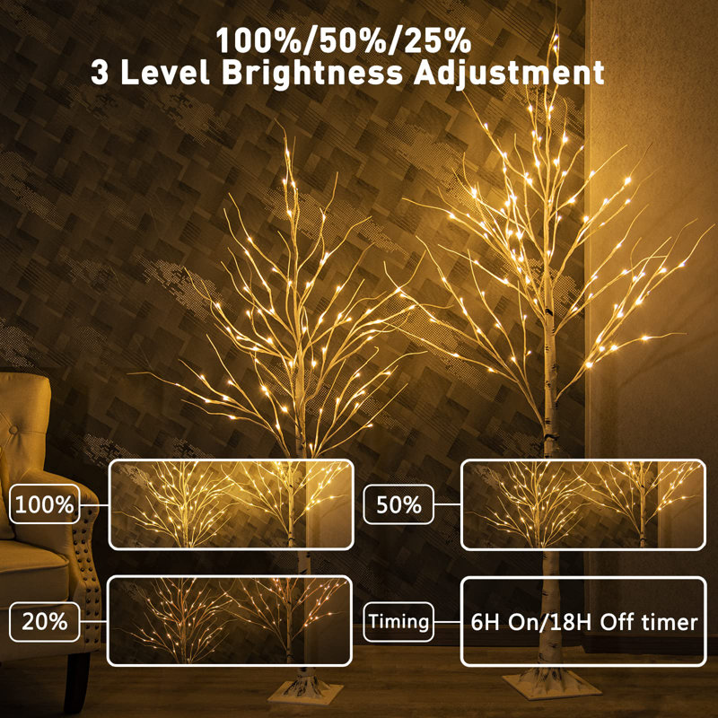 Prelit Birch Tree Light Set