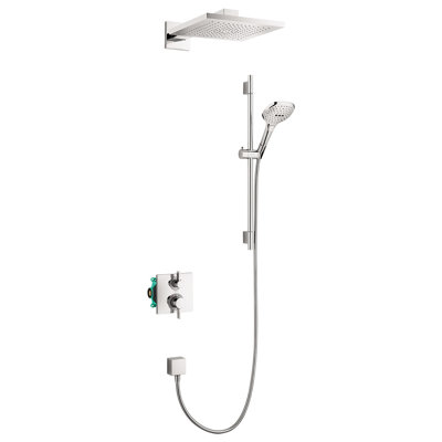 Ensemble de pomme de douche / barre murale thermostatique hansgrohe Raindance E, 2,5 gallons par minute, en chrome