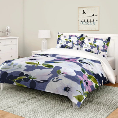 Édredon denim floral