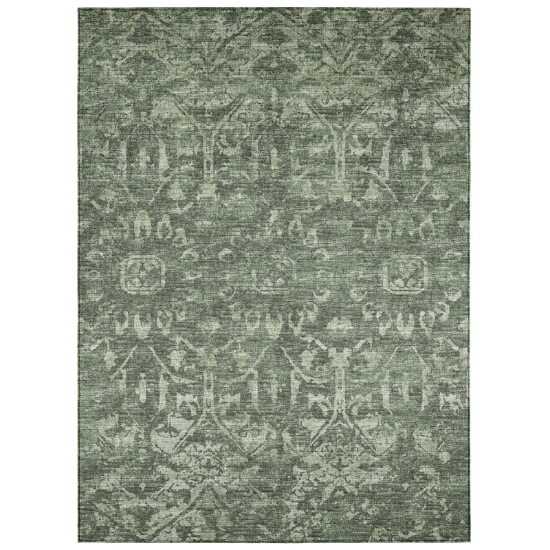 Fenwick Washable Oriental Indoor / Outdoor Rug, Rectangle 5' x 7'6"