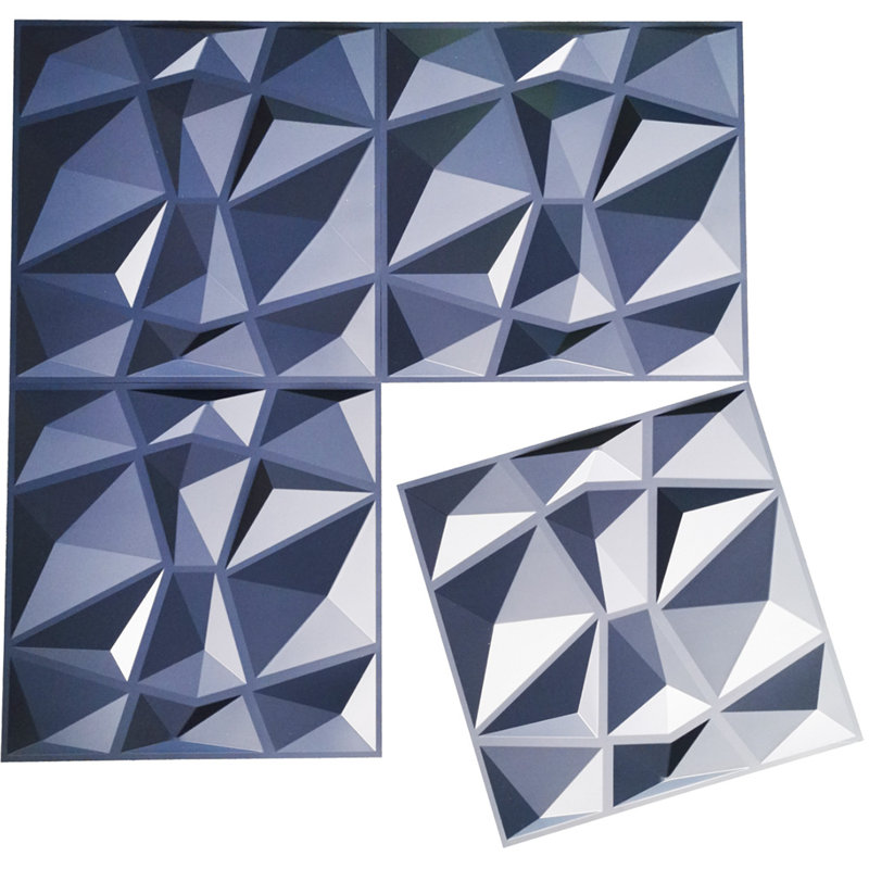 Wiegers 19.7''x19.7'' 3D PVC Wall Panel for Interior Decor,32sq.ft.(Set of 12), Blue