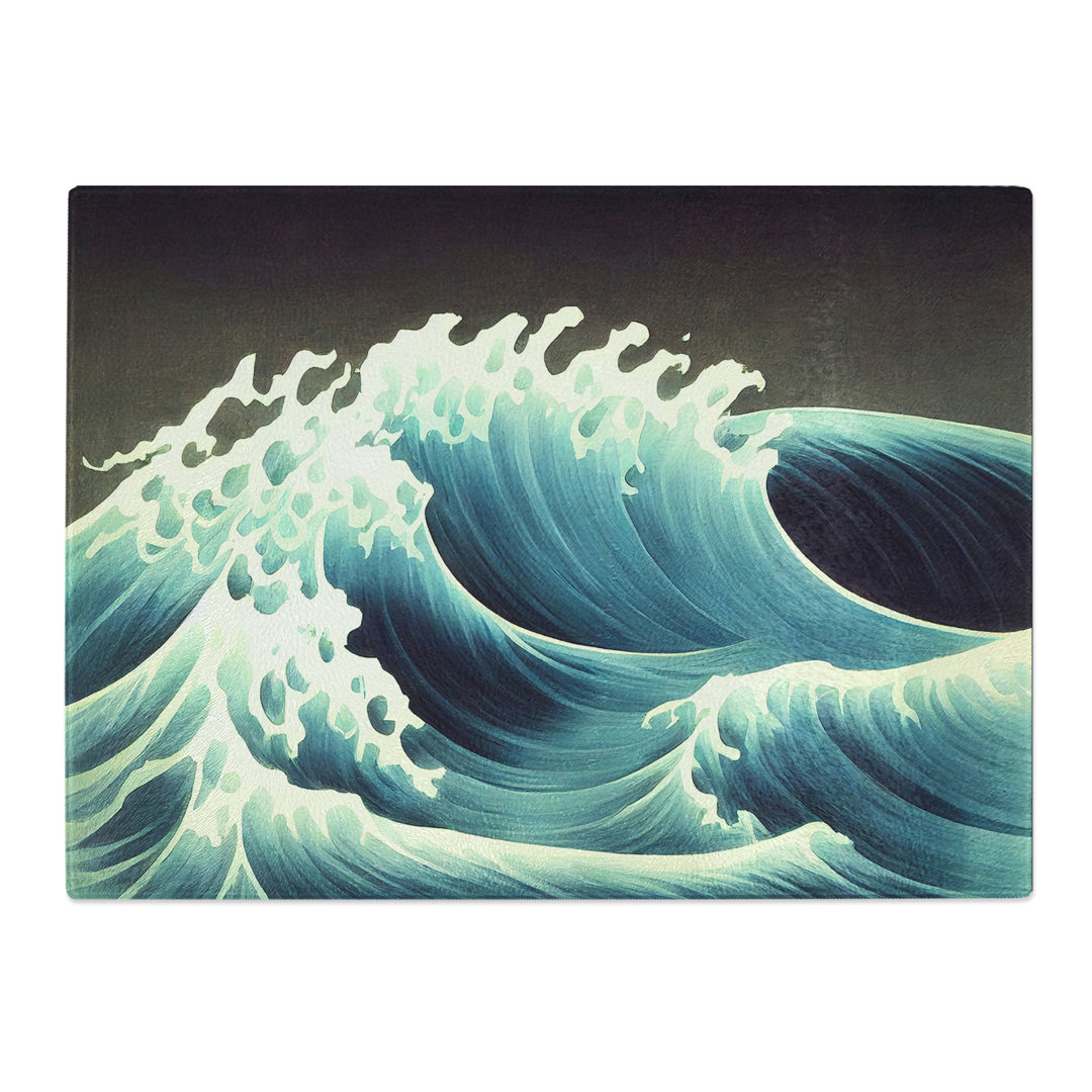 The Dreamy Ocean Wave  Glass Chopping Board