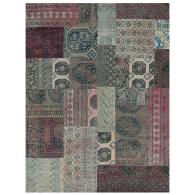 Afghan Wool Patchwork Area Rug