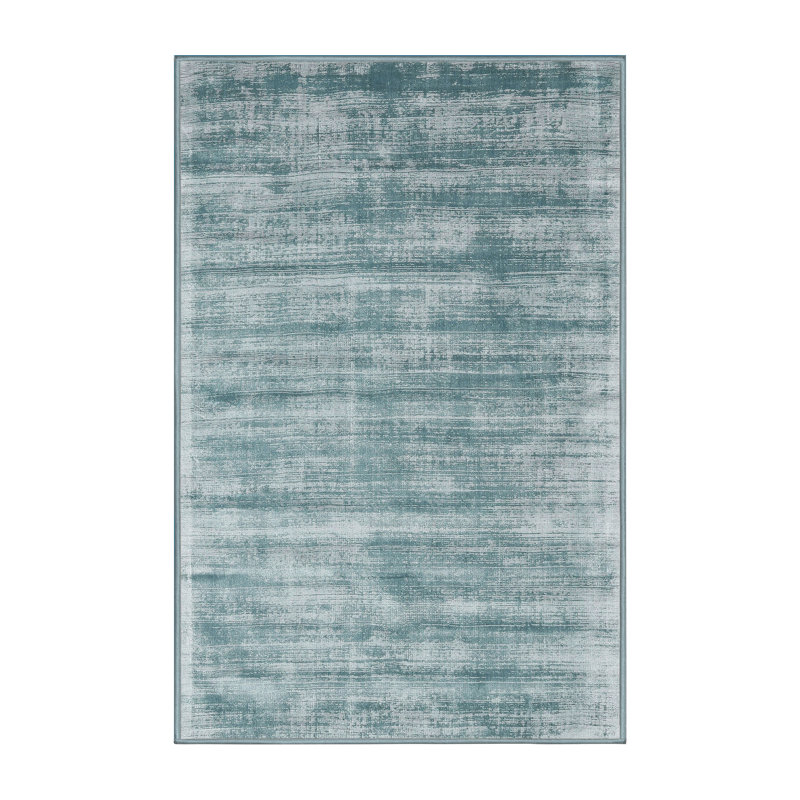 Tapis bleu ciel contemporain, Rectangle 2 pi x 3 pi