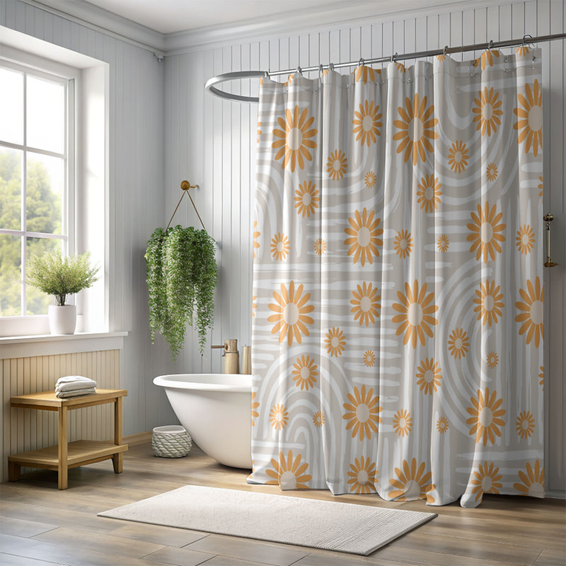 Rideau de douche 1 pièce Colorful Boho Dreams, H 74 po x l 71 po