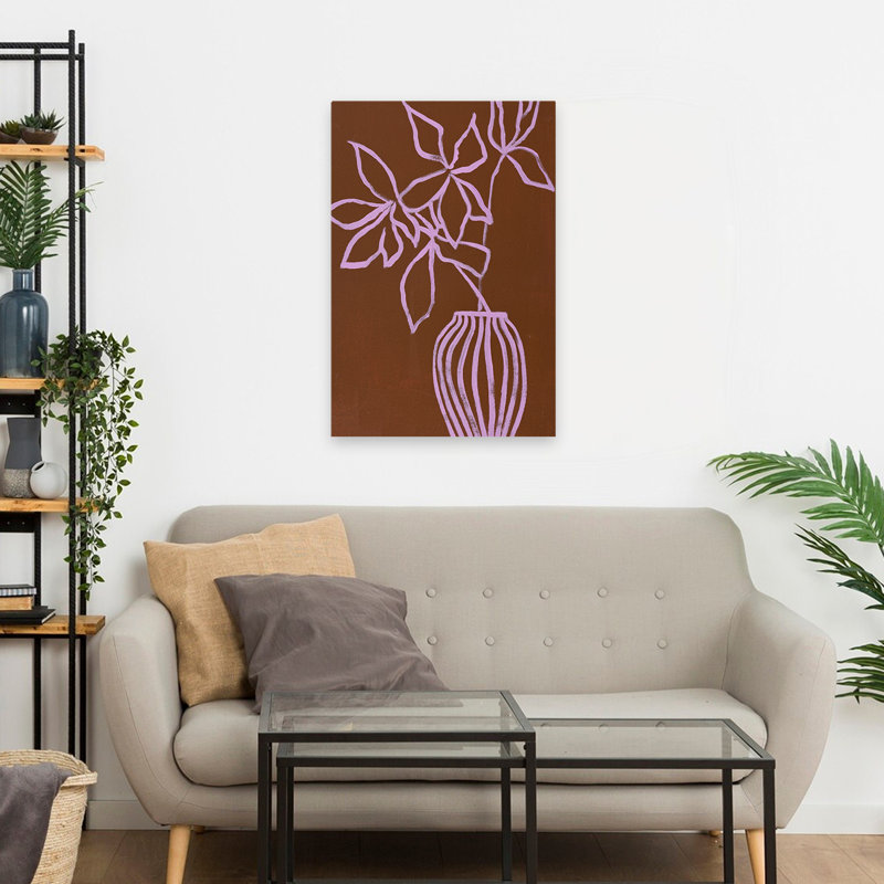 Lilas ombre - art floral et nature morte contemporain, H 24 po x l 16 po