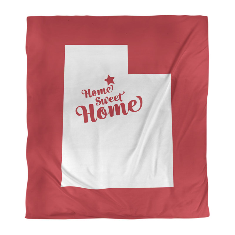 Housse de couette réversible Home Sweet Salt Lake City, Housse de couette simple TG, Rouge, Microfibre