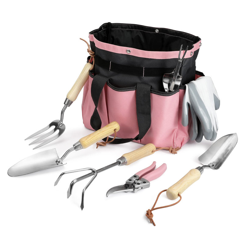 Ensemble d'outils de jardin 8 pièces, Rose