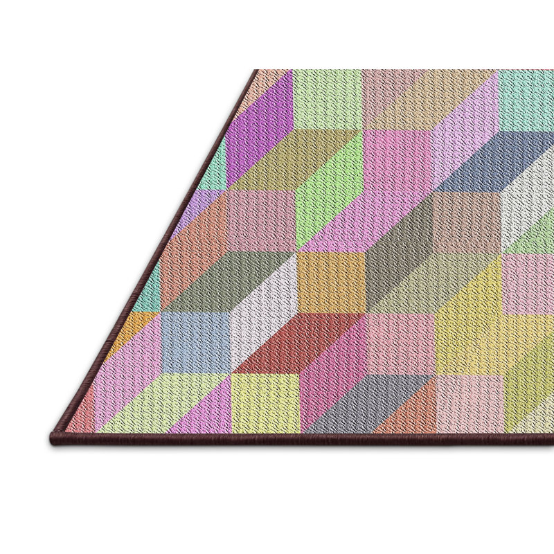 Tapis décoratif vert géométrique roepke, Rectangle 5 pi x 8 pi