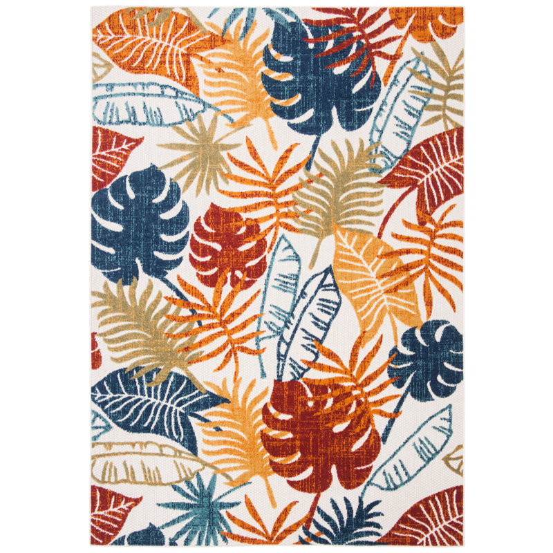 Tapis d'intérieur / extérieur à motif floral Anakin Performance, Rectangle 3 pi x 5 pi
