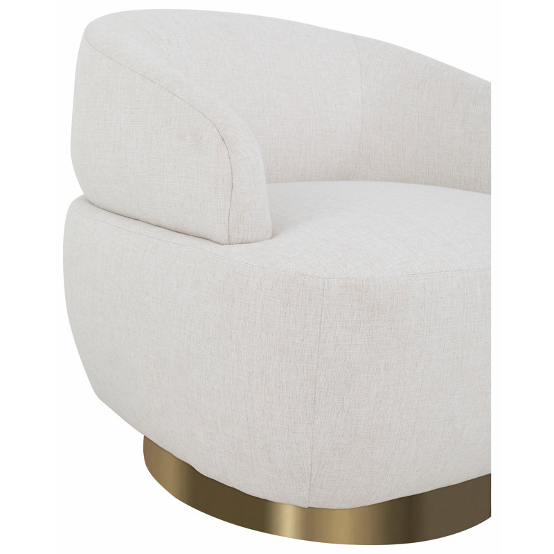 Swivel Armchair, Straw (3162 08), Bright Brass