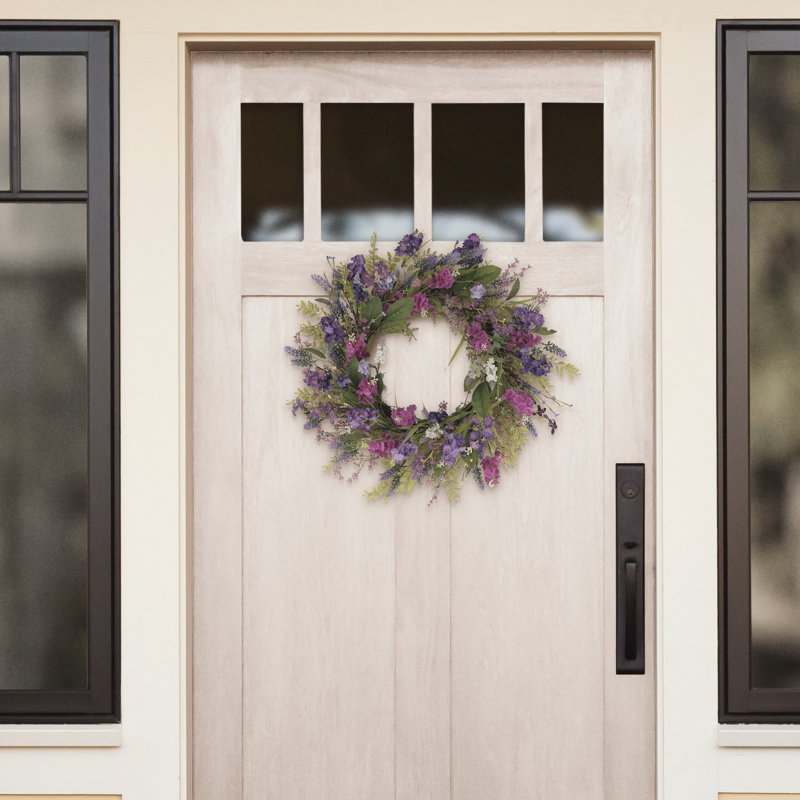 24" Artificial Lavender Floral Spring Wreath