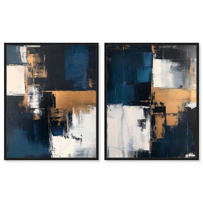 Radiant Dawn set Canvas Set of 2 Coastal Abstract by 