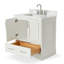 Meuble-lavabo sur pied simple 31 po avec plateau en marbre de Carrare Abshire-93359468