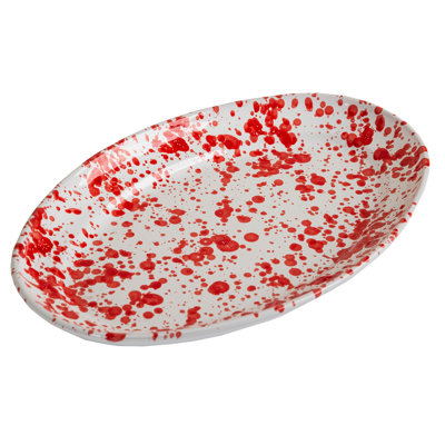 Taverna Speckled Oval Platter, Turquoise/White