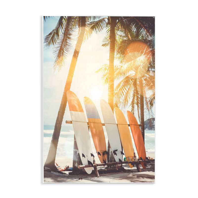 Plaque murale Glowing Bokeh Sunshine Surf, design par LSR Design Studio, H 15 po x l 10 po