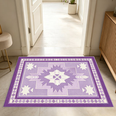 Tapis lilas étoile pour le salon, doux et confortable, convient à toutes les saisons, facile à entretenir, tapis de sol intérieur lavable à la machine, sous la table de la ferme convenant à la chambre à coucher, à la salle à manger, au bureau, au balcon, au patio