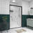 44-48"X76" Aluminum Frame Double Sliding Shower Door,Bypass Bathroom Sliding Door With Premium 1/4" (6Mm) Clear Tempered Glass, Black Hardware Sliding Glass Shower Enclosure,Matte Black Finished-121720224
