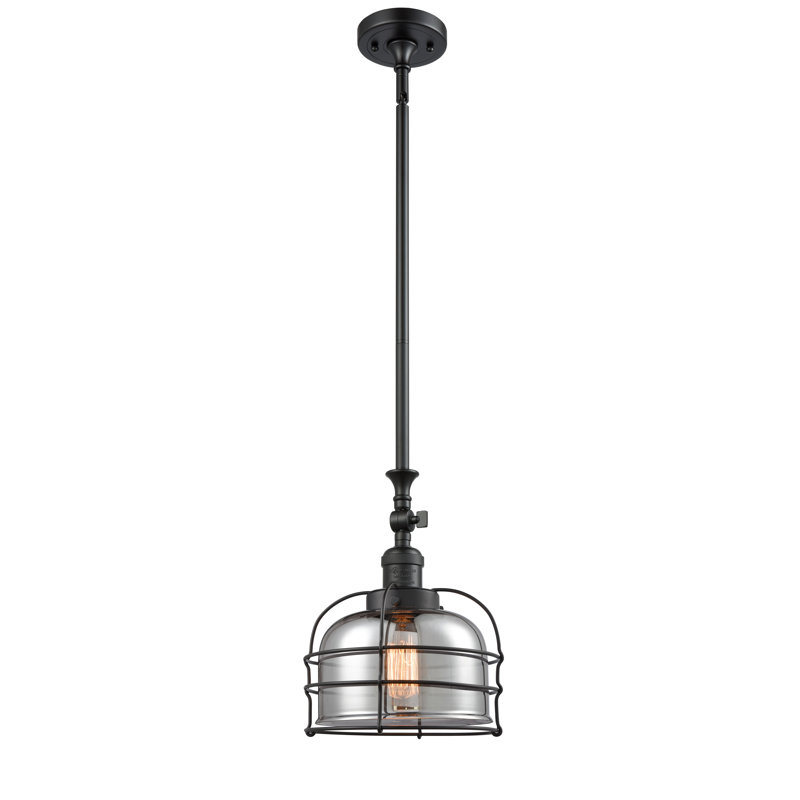 Luminaire suspendu 1 lumière Harber, Ampoule non incluse, Plaqué couleur fumée, Noir mat