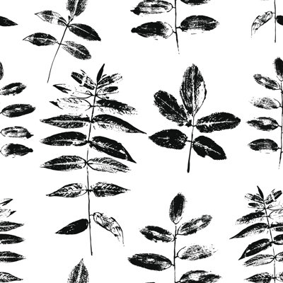 Seamless Grunge Leaves Pattern. by Asya_mix - Wrapped Canvas Painting