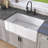 30 in. Fireclay Apron Front Farmhouse Kitchen Sink Single Bowl Farm Sink in White with Grid & Basket Strainer-88039484