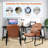CLATINA Big & Tall 500 lb. Guest Chair, PU Leather Office Reception Chairs with Sled Base, Desk Chair No Wheels for Waiting Room Conference Lobby Computer Living Room, Brown