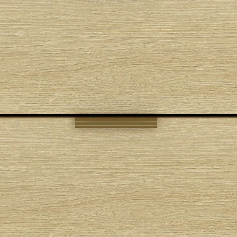 Hedden Nightstand with 2 Drawers in Natural Oak, Natural Oak/Gold