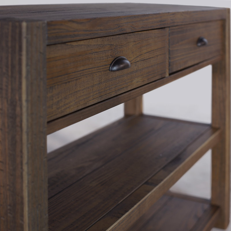 Montauk Solid Wood Console Table, Rustic Walnut