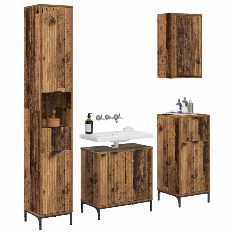 60.5cm Bathroom Vanity Base Only, Old Wood