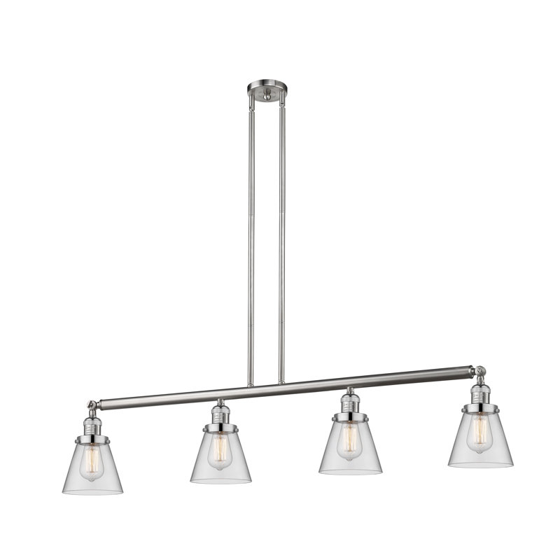 Lemieux 4 - Light Kitchen Island Pendant, Matte White, Polished Nickel, 10" H x 50.87" W x 50.87" D
