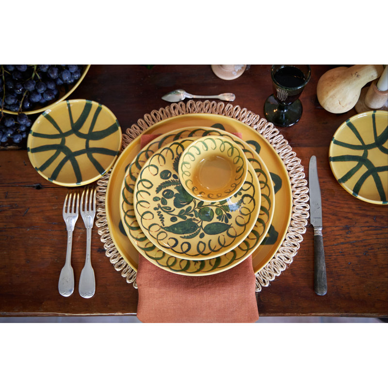 Amalfi Dessert Plate - Mustard - 9.1", Mustard