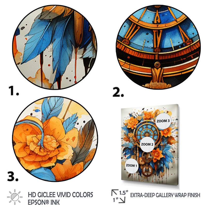 Rainbow Boho Dreamcatcher Watercolor I, reproduction d'art sur toile, H 32 po x l 24 po x P 1 po, Cadre simple noir