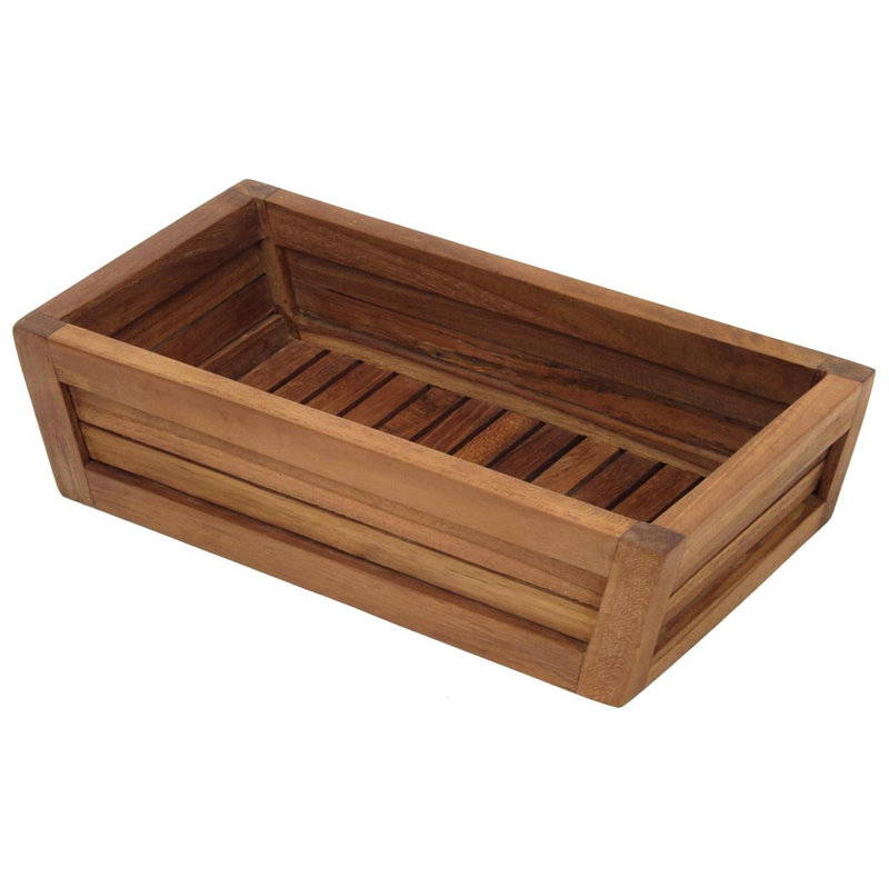 12" Brown Solid Wood Organizing Box