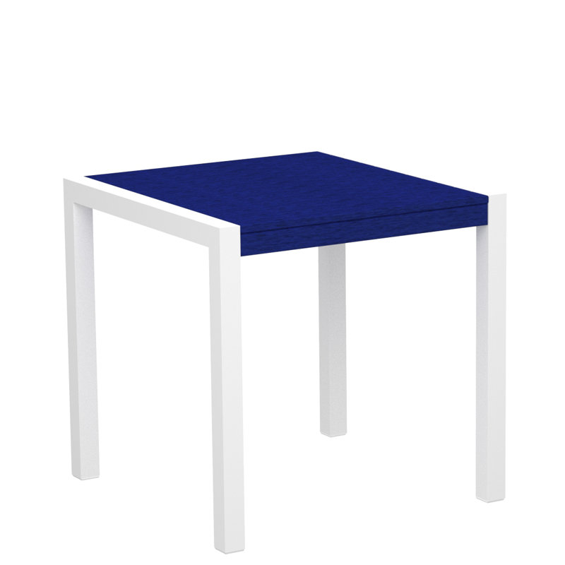 Table de salle à manger POLYWOOD MOD, Noir texturé, Bleu pacifique, L 29,75 po x P 29,75 po