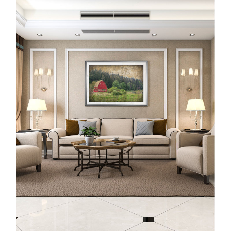 « widby grange i », reproduction d’art, H 20 po x l 24 po x P 1,5 po, Cadre argenté