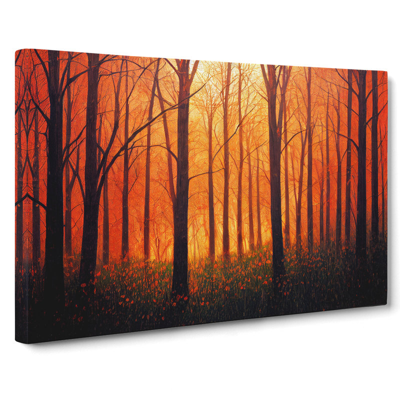 Autumn Forest at Sunset Vol.2 - Wrapped Canvas, 40cm H x 60cm W x 3cm D