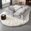 Grand canapé modulaire en chenille gris en forme de L