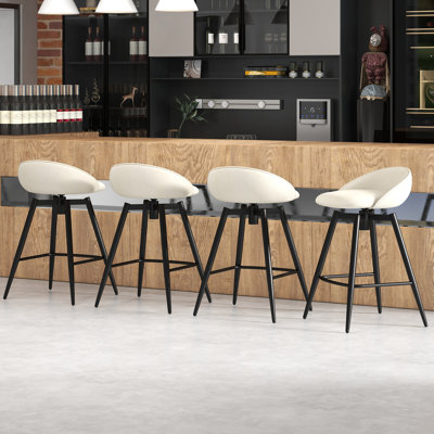  Ensemble de tabourets de bar 25 po 25 po avec 4 repose-pieds et structure en métal gris