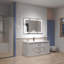 Armoire à pharmacie DEL pour salle de bain avec 3 tablettes réglables, fixation en surface / encastrée, miroir avec commande tactile, désembueur, gradateur 3 couleurs, mémoire, prises et USB-134087569-134438723