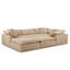 Canapé modulaire surdimensionné de 6 pi avec 2 repose-pieds Caitlynne d'inspiration nuageuse et profonde de 132 po avec 2 repose-pieds | Tissu performant résistant aux taches et à l'eau | Canapé à bourre de duvet à assise profonde | Coussins moelleux, conception moderne-124132217