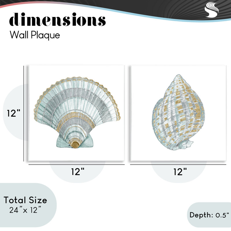 Ensemble de 2 plaques murales Regal Clam Shell Duo, design par Lorenzo Collective