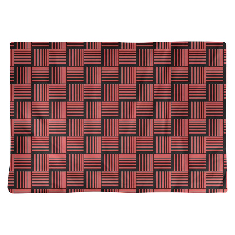 Napperon en coton à rayures de 18 po classique Baskettressées, Rouge/noir, polyester