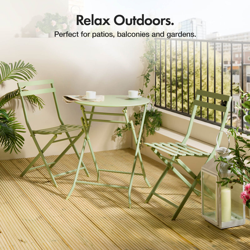 Ravello 2 - Person Patio Dining Set with Round Table, Green